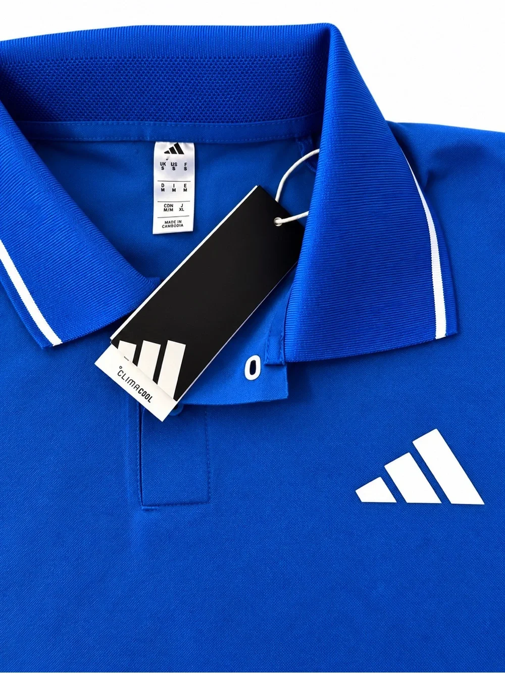 adidas Royal Blue Polo with White Trim